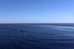 Wake of a Turning Aircraft Carrier