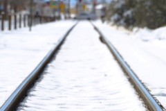 Train Tracks in the Snow